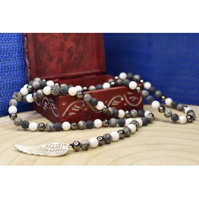 Colar com Asa de Anjo Prateada