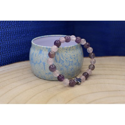 Pulseira Ametista e Quartzo...