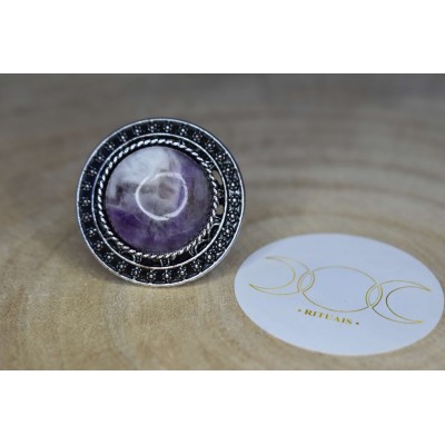 Anel Ametista (redondo flor)