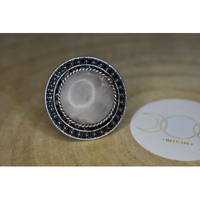 Anel Quartzo Rosa (redondo...