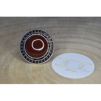 Anel Cornalina (redondo flor)