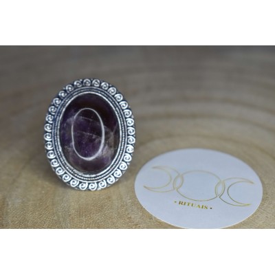 Anel Ametista (oval princesa)