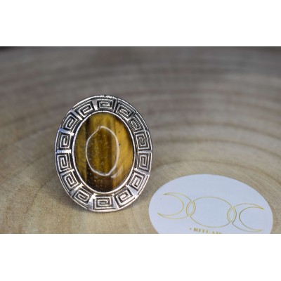Anel Olho de Tigre (oval...