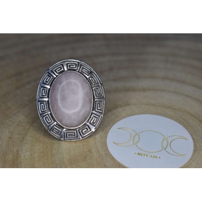 Anel Quartzo Rosa (oval...