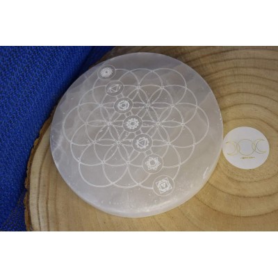 Base Selenite Flor da Vida...